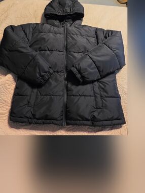 Swiss Tech Kids Black Hooded Puffer Jacket Large(10/12) Husky